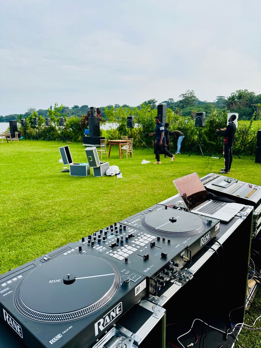 DJ controls at an open-air setting