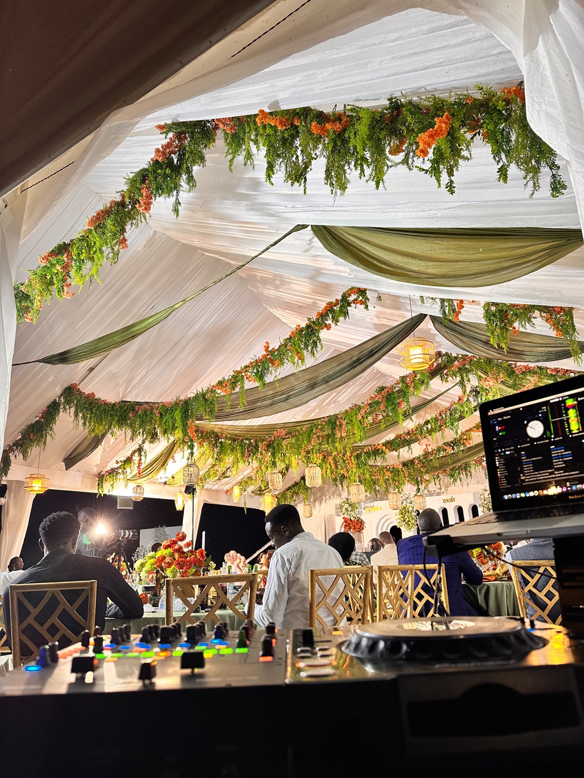 Reception tent interior